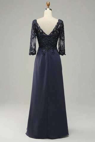 Mother of Bride Dress Long Sleeves with Appliques