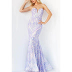 Sweetheart Strapless Sleeveless Sequined Mermaid Long Prom Evening Dress