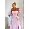 Vestido formal de fiesta, sencillo e informal, sin mangas, con hombros descubiertos y fruncido, de corte A