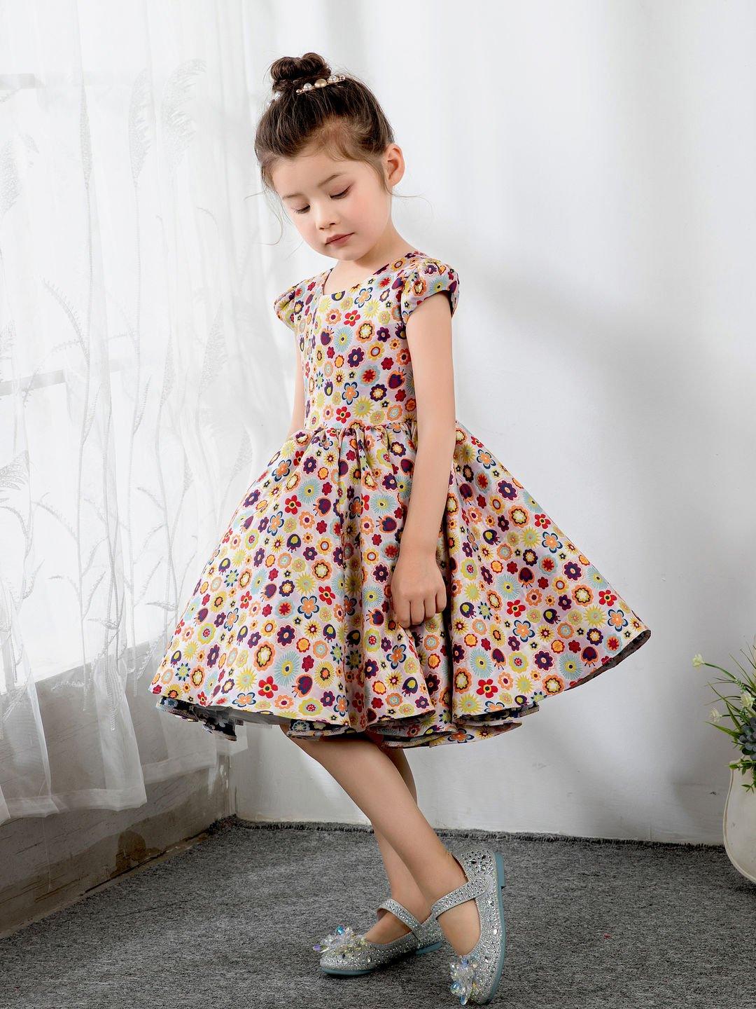 NumberSea - Satin Kids Princess Cute Dresses Birthday Dress Children's Occasion Wear Party Dresses