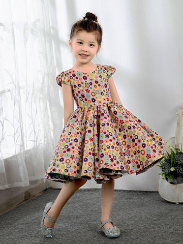 NumberSea - Satin Kids Princess Cute Dresses Birthday Dress Children's Occasion Wear Party Dresses