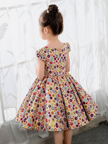 NumberSea - Satin Kids Princess Cute Dresses Birthday Dress Children's Occasion Wear Party Dresses