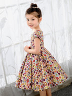 NumberSea - Satin Kids Princess Cute Dresses Birthday Dress Children's Occasion Wear Party Dresses
