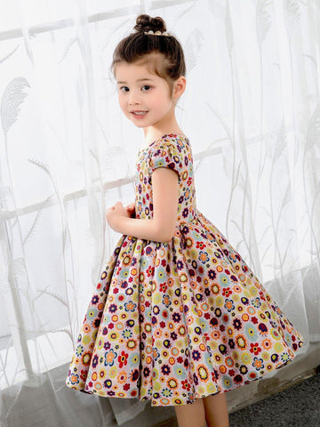 NumberSea - Satin Kids Princess Cute Dresses Birthday Dress Children's Occasion Wear Party Dresses
