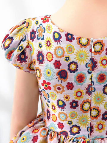 NumberSea - Satin Kids Princess Cute Dresses Birthday Dress Children's Occasion Wear Party Dresses