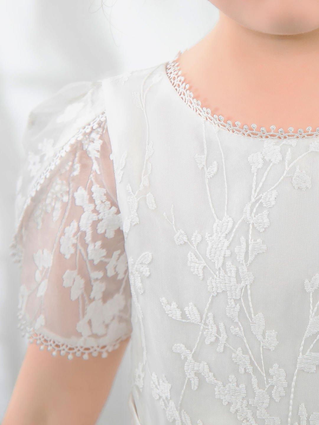 NumberSea - Lace Kids Princess Cute Dresses Short Sleeves Birthday Dress Children's Occasion Wear Party Dresses Girls Flower Dresses