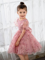 NumberSea - Kids Princess Cute Dresses Short Sleeves Birthday Dress Children's Occasion Wear Party Dresses Flower Girl Dresses
