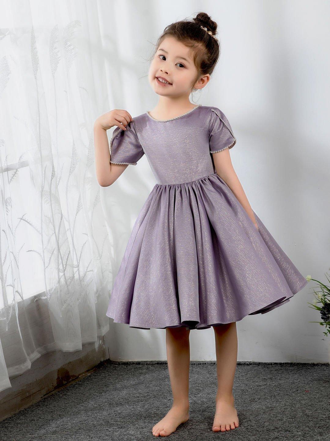 short sleeve birthday dress Sweet Floral Bubble Short Sleeves Sexy V-neck Waist A-line 17th Birthd PreppyDress