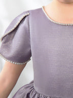 NumberSea - Satin Kids Princess Cute Dresses Short Sleeves Birthday Dress Children's Occasion Wear Party Dresses Flower Girl Dresses