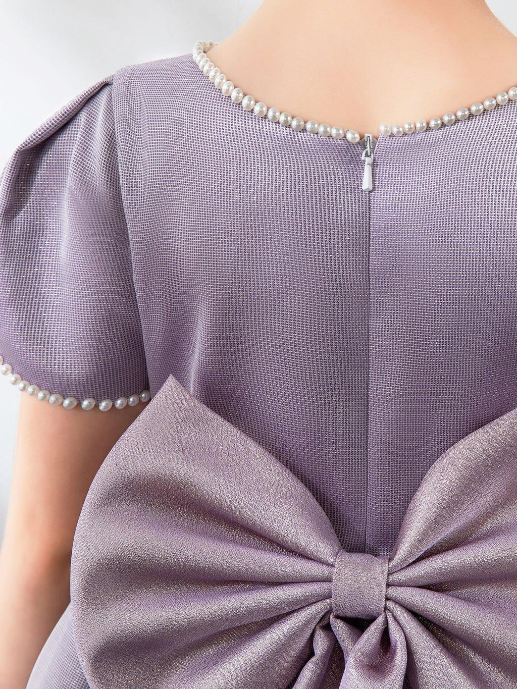 NumberSea - Satin Kids Princess Cute Dresses Short Sleeves Birthday Dress Children's Occasion Wear Party Dresses Flower Girl Dresses