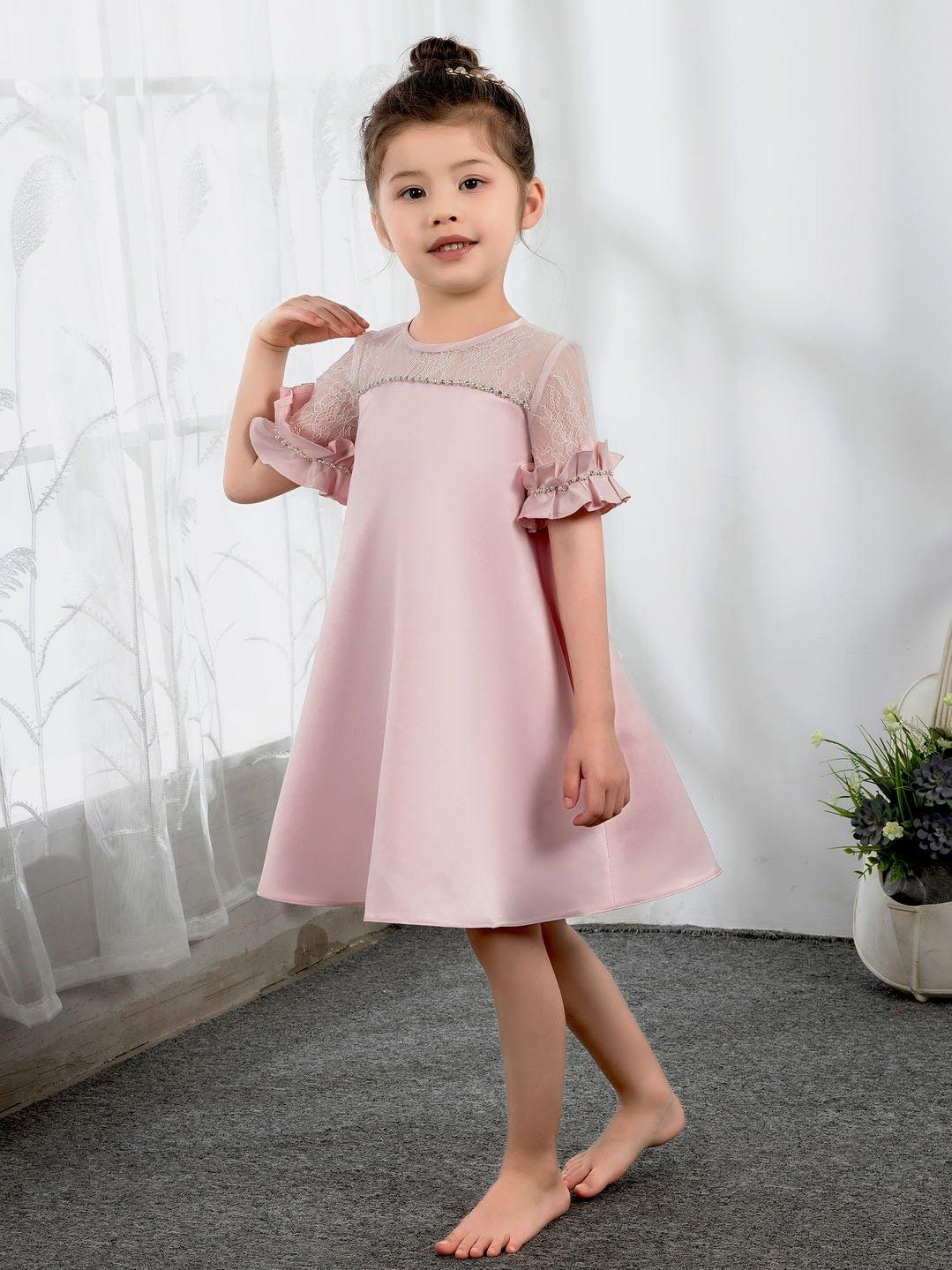 NumberSea - Fashion Kids Princess Cute Dresses Short Sleeves Birthday Dress Children's Occasion Wear Party Dresses Flower Girl Dresses