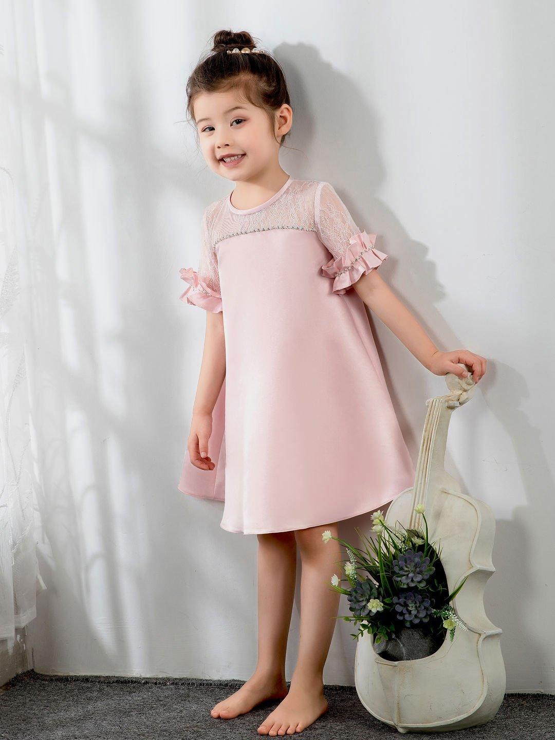 NumberSea - Fashion Kids Princess Cute Dresses Short Sleeves Birthday Dress Children's Occasion Wear Party Dresses Flower Girl Dresses