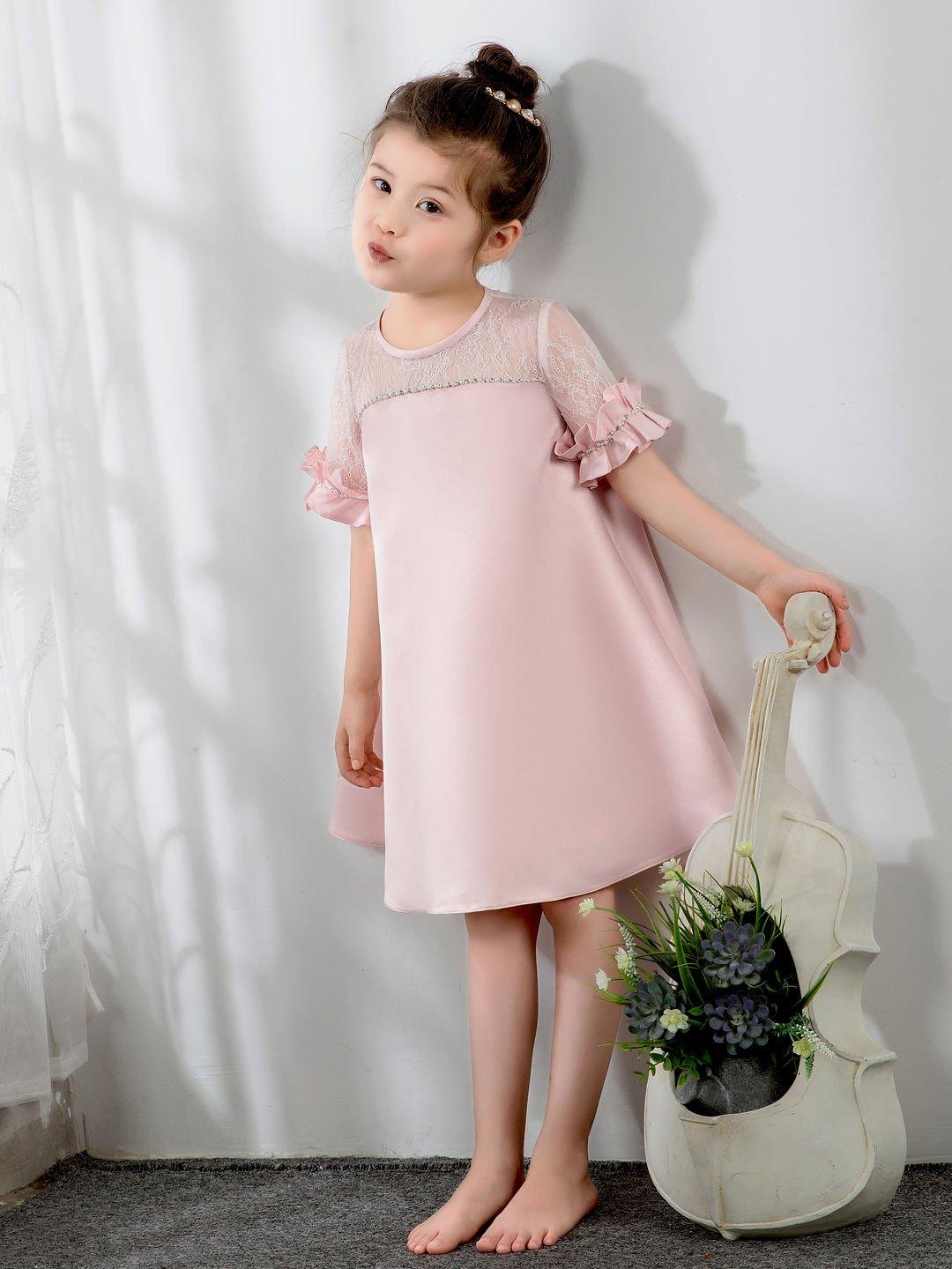 NumberSea - Fashion Kids Princess Cute Dresses Short Sleeves Birthday Dress Children's Occasion Wear Party Dresses Flower Girl Dresses