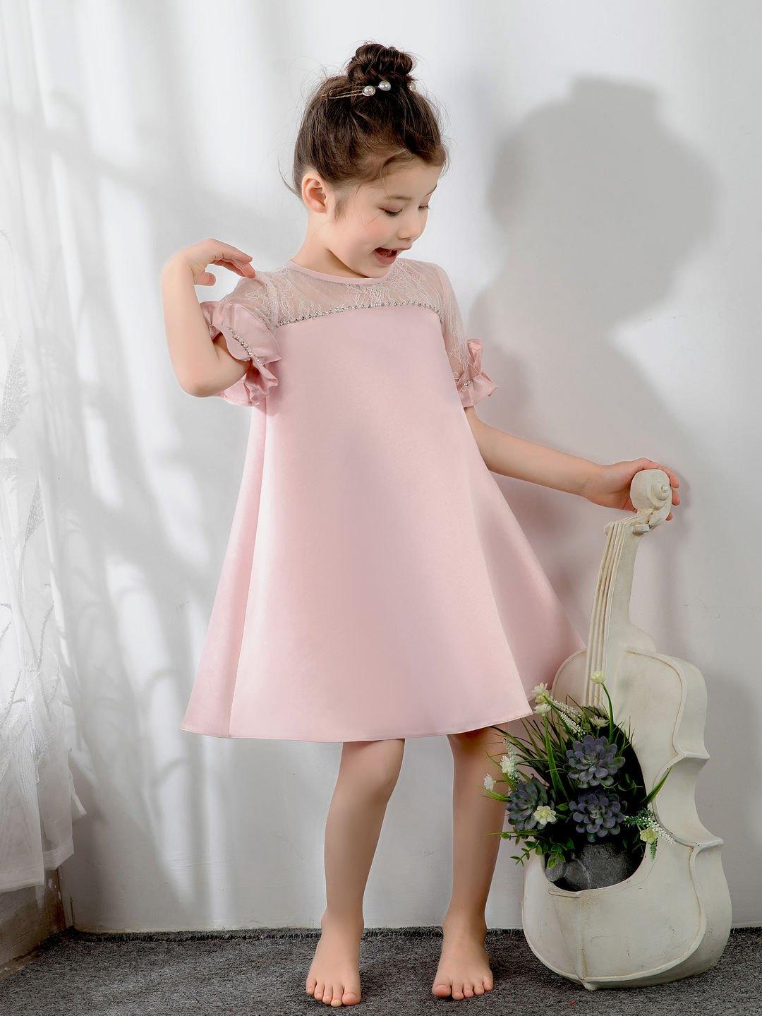 NumberSea - Fashion Kids Princess Cute Dresses Short Sleeves Birthday Dress Children's Occasion Wear Party Dresses Flower Girl Dresses