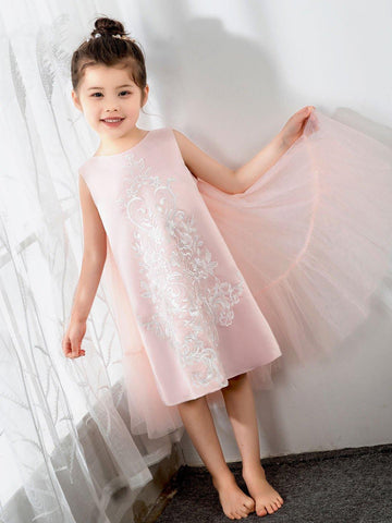 NumberSea - Girls Princess Cute Dresses Sleeveless Birthday Dress Children's Occasion Wear Party Dresses