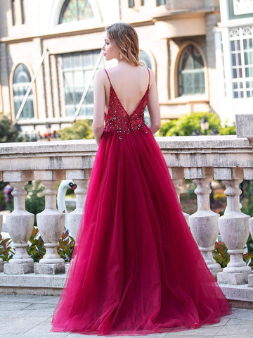 Robe de soirée luxueuse et sexy en forme de A, bretelles spaghetti, sans manches, avec fente, longueur au sol 
