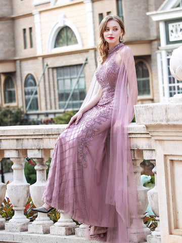 Robes de soirée luxueuses de forme sirène/trompette Numbersea, sans manches, longueur au sol, robes de bal 