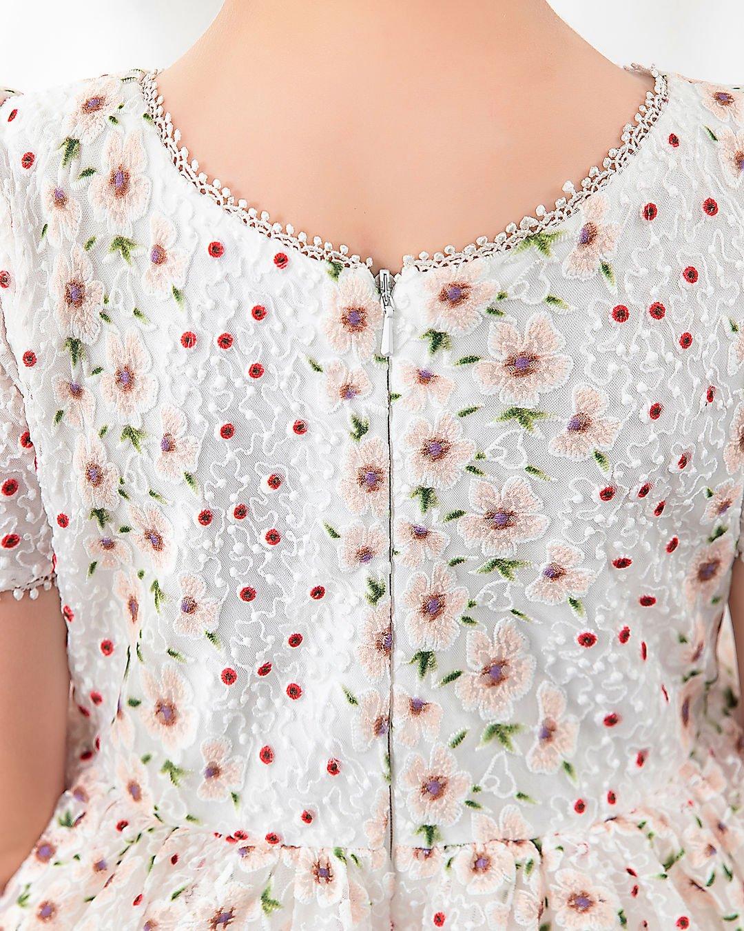 NumberSea - Kids Dress Girls Princess Cute Dresses Short Sleeves Birthday Dress Party Dresses