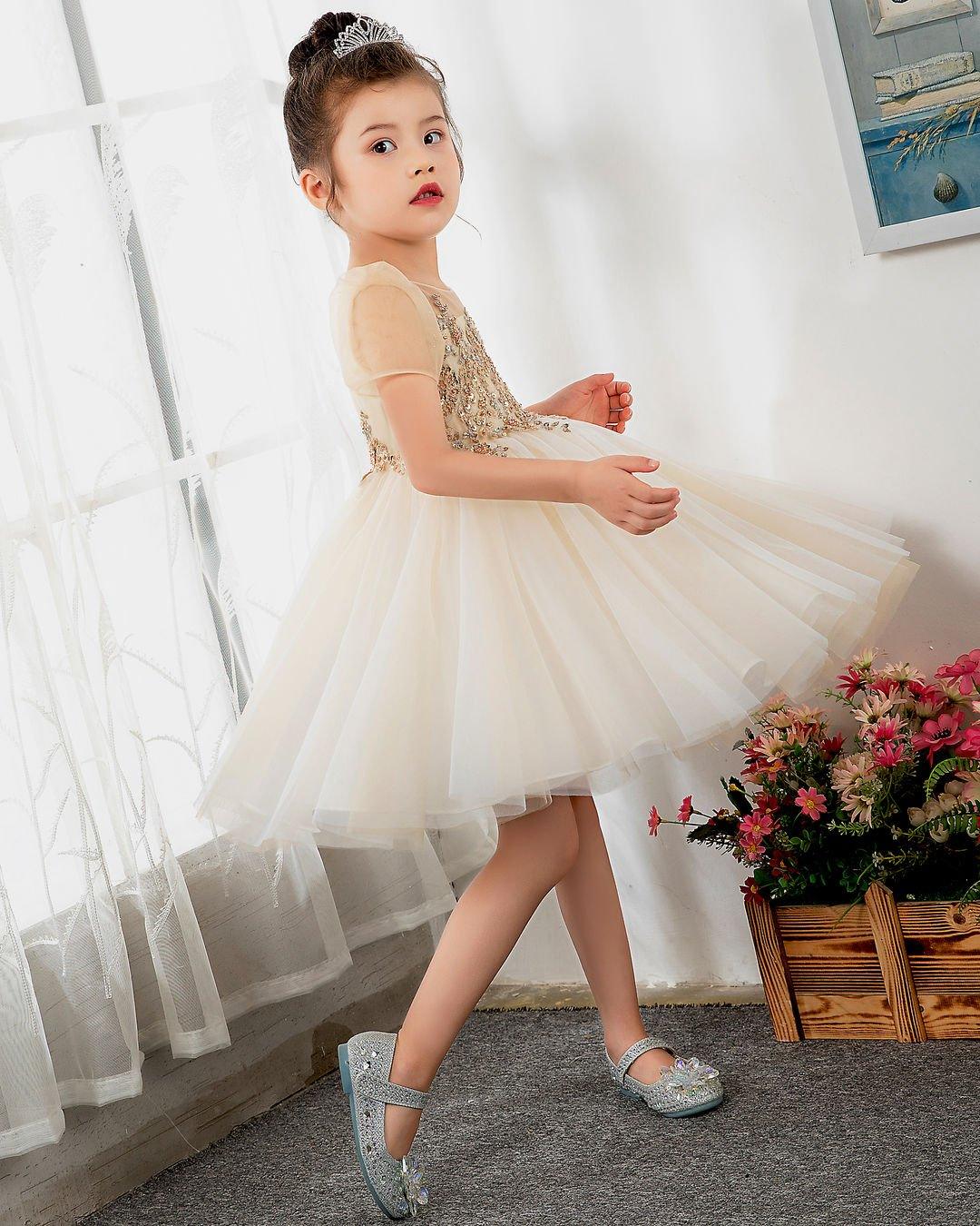NumberSea-Kids Dress Girls Princess Cute Dresses Sleeveless Birthday Dress Party Dresses Kids Dresses Boutique 5-6 Years(130cm)