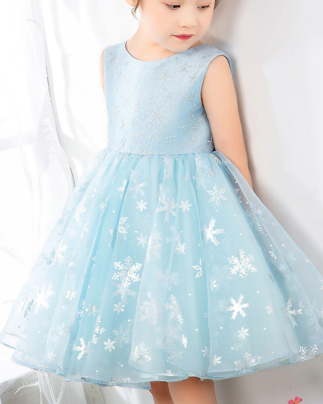 NumberSea - Light Blue Tulle Girls Princess Cute Dresses Birthday Dress Party Dresses Kids Dresses Boutique
