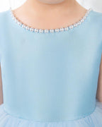 NumberSea - Light Blue Sleeveless Girls Princess Cute Dresses Birthday Dress Party Dresses Kids Dresses
