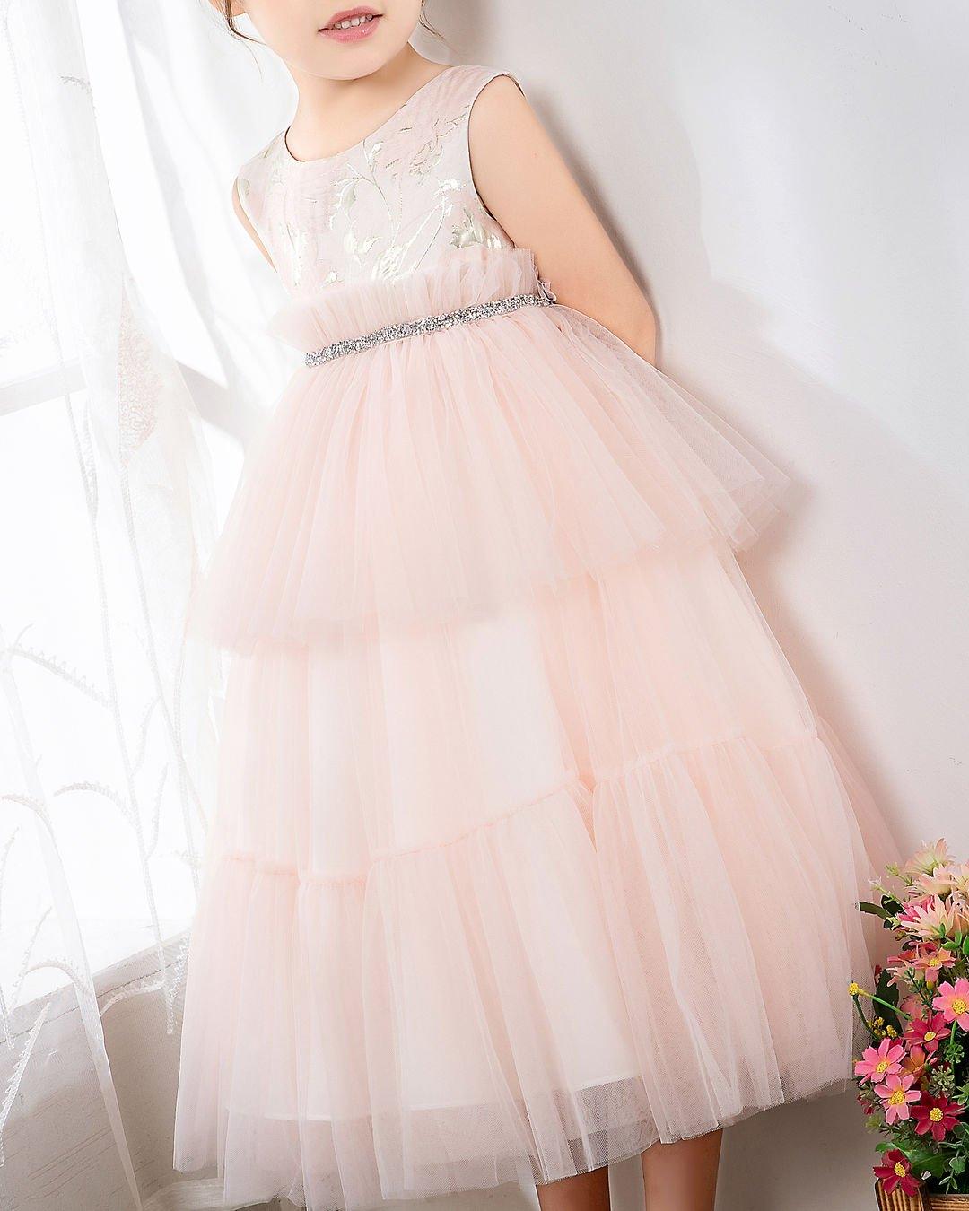 NumberSea - Pink Tulle Sleeveless Girls Princess Dresses Birthday Dress Children's Occasion Wear Party Dresses