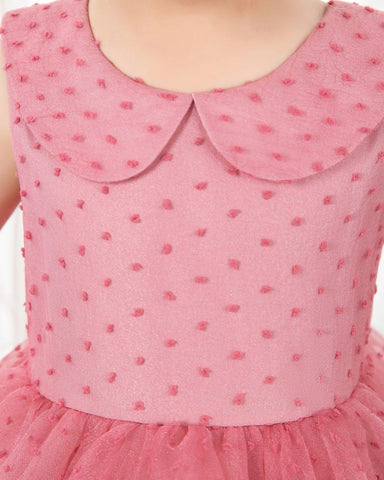 NumberSea - Fashion Pink Sleeveless Girls Princess Dresses Children's Occasion Wear Bow Tie Party Dresses