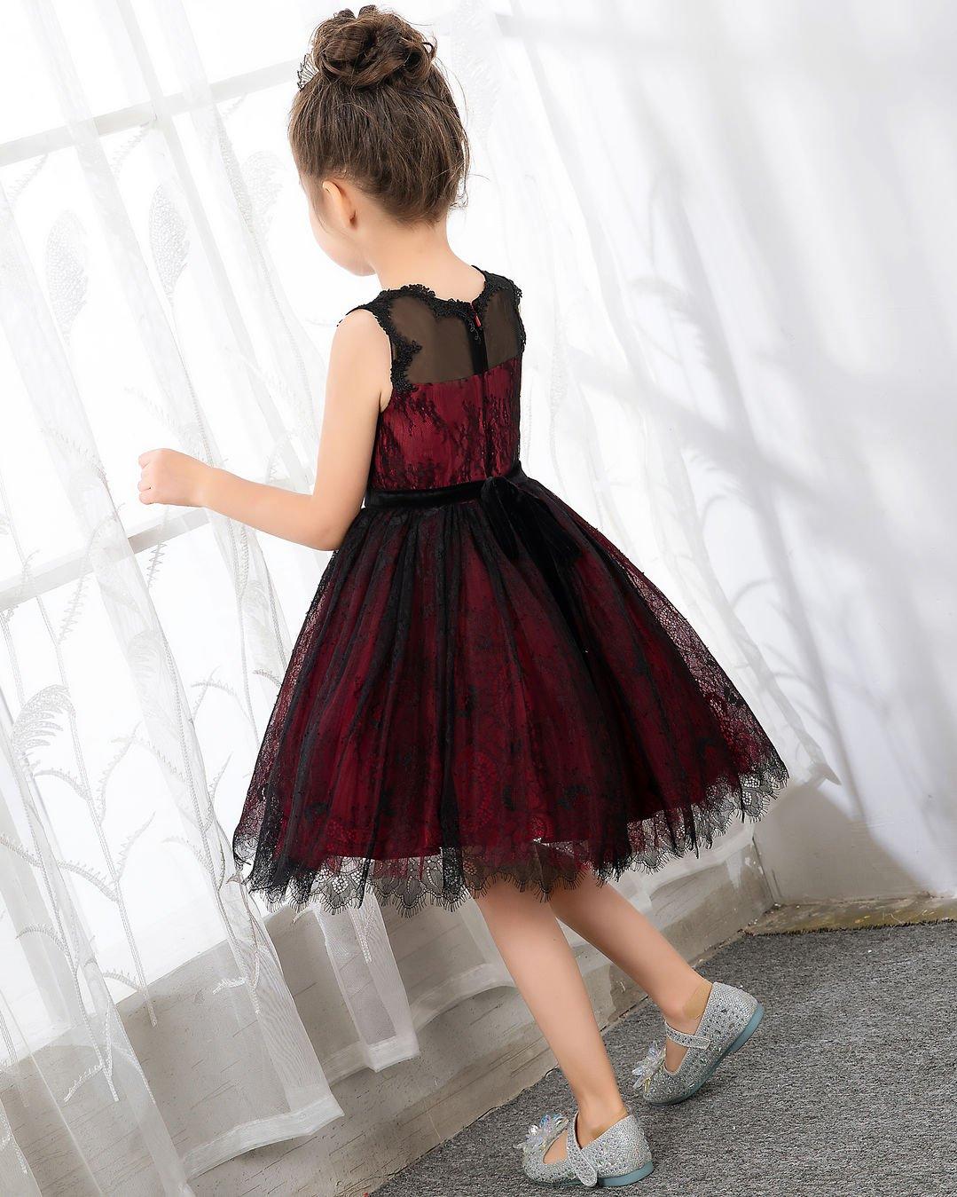 NumberSea - Fashion Burgundy Sleeveless Girls Princess Dresses Children's Occasion Wear Party Dresses Birthday Dresses