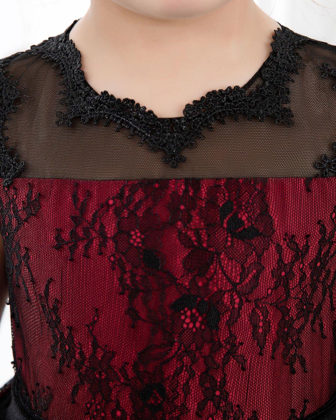 NumberSea - Fashion Burgundy Sleeveless Girls Princess Dresses Children's Occasion Wear Party Dresses Birthday Dresses