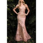 Schulterfreies, trägerloses, appliziertes Tüll-Meerjungfrauen-Abendkleid mit Blumenmuster, langem Abschlussballkleid