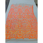 Vestido de fiesta brillante con escote en V pronunciado, lentejuelas, apliques y plumas con abertura