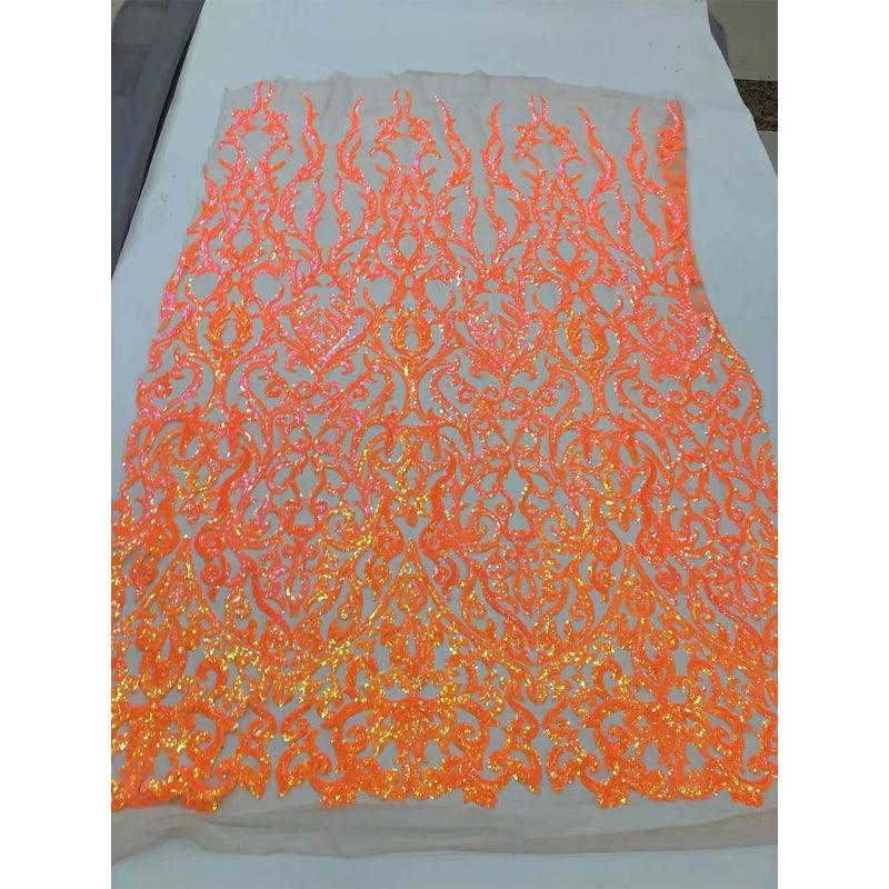 Vestido de fiesta brillante con escote en V pronunciado, lentejuelas, apliques y plumas con abertura