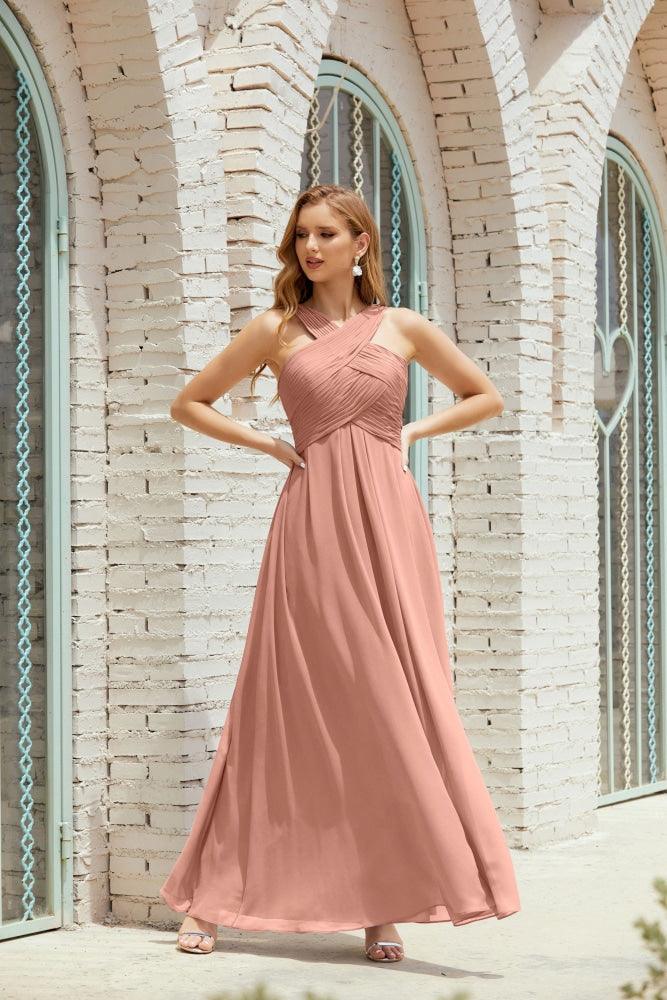 Halter Bridesmaid Dresses Formal Cocktail Prom Gown 28015-numbersea