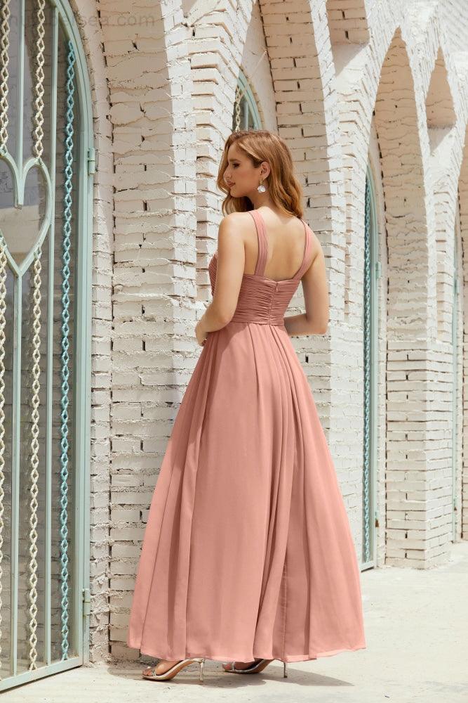 Halter Bridesmaid Dresses Formal Cocktail Prom Gown 28015-numbersea