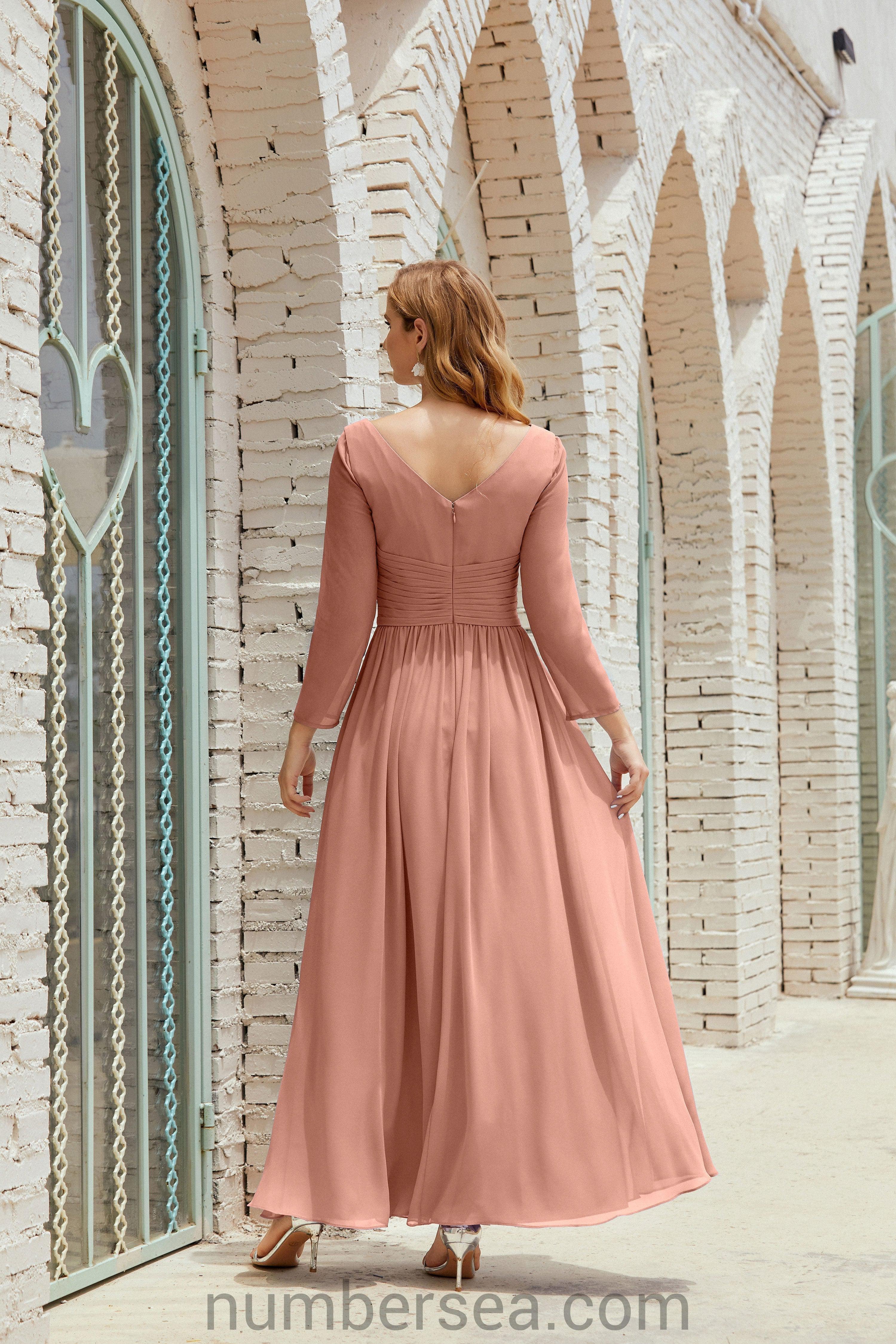 Numbersea Bridesmaid Dress Chiffon Formal Party Dress Evening Dress 28016-numbersea