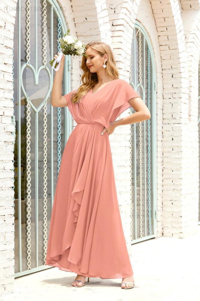 Numbersea Mother Of The Bride Dresses Plus Size V-Neck Floor Length Formal Prom Dress For Wedding