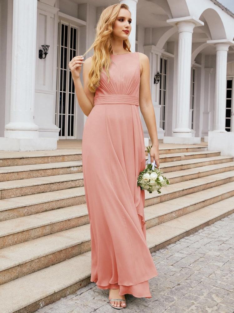 Numbersea Bridesmaid Dresses for Wedding Ruffles Long Formal Prom Gowns 28039-numbersea