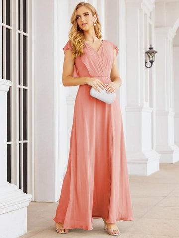 Numbersea Bridesmaid Dresses Cape Formal Prom Dress Open Back Gowns for Mother of The Bride 28058-numbersea