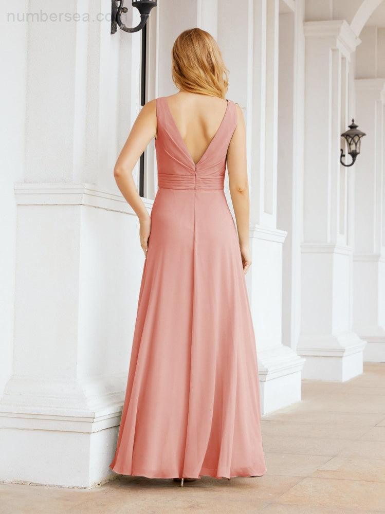 Numbersea Bridesmaid Dresses for Wedding Ruffles Long Formal Prom Gowns 28039-numbersea