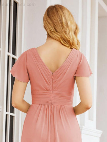 Numbersea Formal Prom Gowns for Mother of The Bride Cap Sleeves Bridesmaid Dress 28047-numbersea