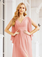 Numbersea Bridesmaid Dresses with Split for Wedding Party Flutter Sleeves 28045-numbersea