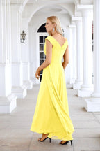 Ladies Chiffon V Neck Sleeveless Floor Length Bridesmaid Evening Dress Wedding Party Evening Dress 28126-numbersea