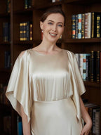 Kleider für die Brautmutter A-Linie/Prinzessin Seide wie Satin 1/2 Ärmel Knöchellang