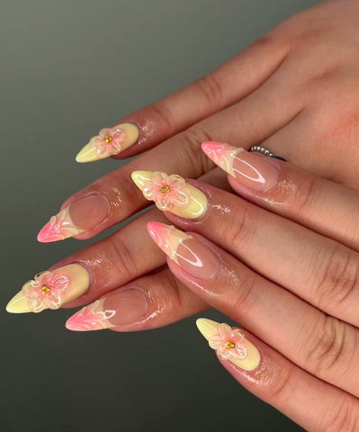 Golden Hour Handmade gel false nails press on nails