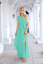 Ladies Chiffon One Shoulder Bridesmaid Evening Dress Wedding Party Evening Dress 28133-numbersea