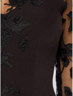 Gown Dress Wedding Guest Fall Court Train 3/4 Length Sleeve Jewel Neck Satin with Beading Slit Appliques Evening Dress