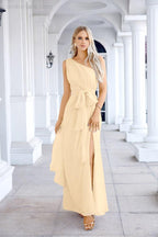 Ladies Chiffon One Shoulder Bridesmaid Evening Dress Wedding Party Evening Dress 28133-numbersea