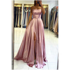 Etui-Linie/Säule Träger Satin Falten Ärmellos Ball Abendkleid Formal