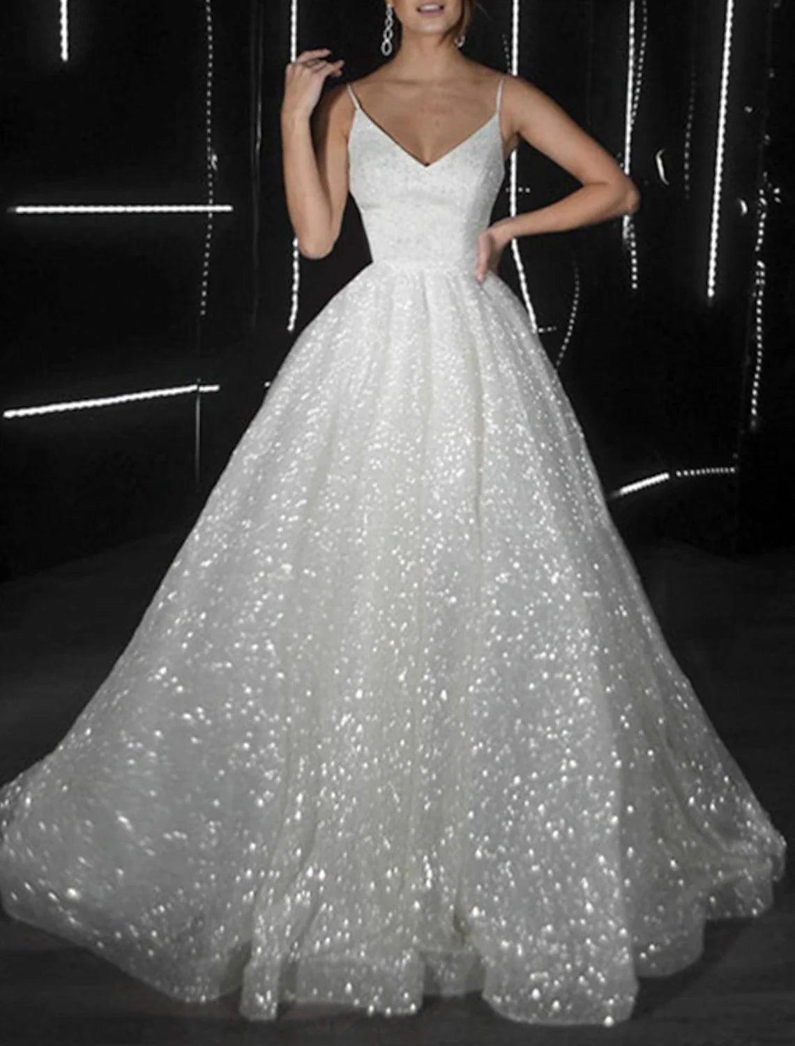 Vestido brillante para boda, fiesta, cumpleaños, corte de cola, sin mangas, tirantes finos, tul con lentejuelas, vestidos de fiesta