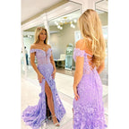 Wunderschönes und bezauberndes Ballkleid im Trompeten-/Meerjungfrauenstil mit Applikationen, Flügelärmeln und schulterfreien Trägern